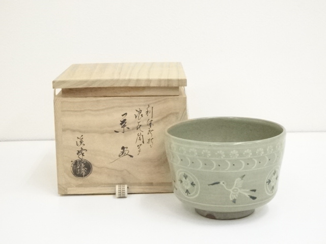 JAPANESE TEA CEREMONY / CHAWAN(TEA BOWL) / KYO WARE / CRANE